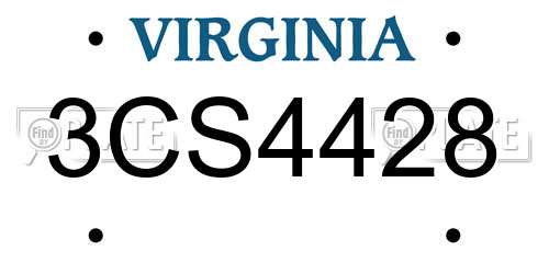 3CS4428 Virginia License Plate