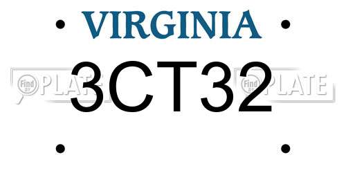 3CT32 Virginia License Plate