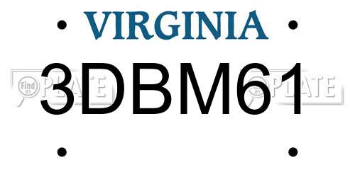 3DBM61 Virginia License Plate