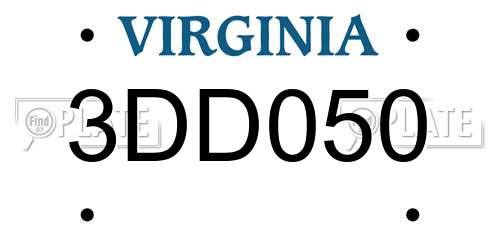 3DD050 Virginia License Plate