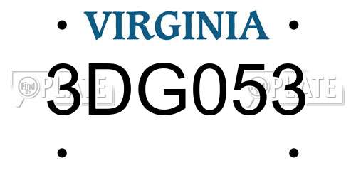 3DG053 Virginia License Plate