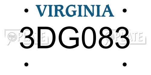 3DG083 Virginia License Plate