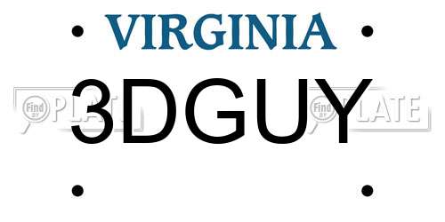 3DGUY Virginia License Plate