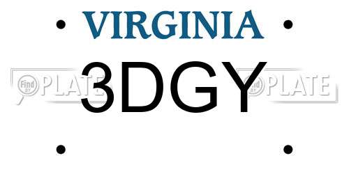 3DGY Virginia License Plate
