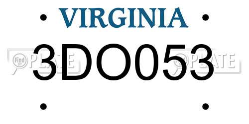 3DO053 Virginia License Plate