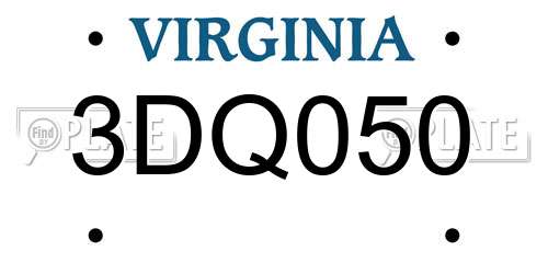 3DQ050 Virginia License Plate