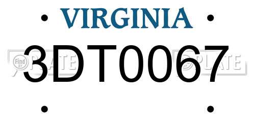 3DT0067 Virginia License Plate