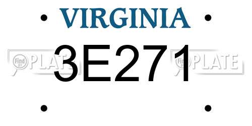 3E271 Virginia License Plate