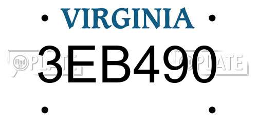 3EB490 Virginia License Plate