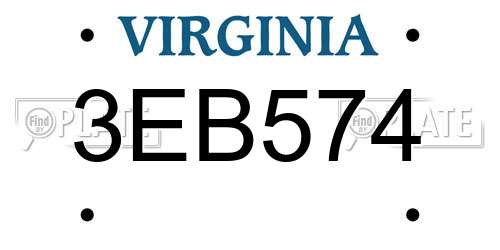 3EB574 Virginia License Plate
