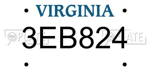 3EB824 Virginia License Plate