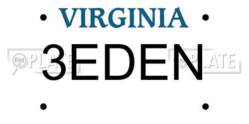 3EDEN Virginia License Plate
