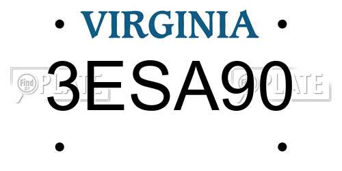 3ESA90 Virginia License Plate