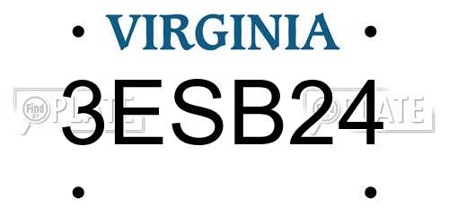 3ESB24 Virginia License Plate