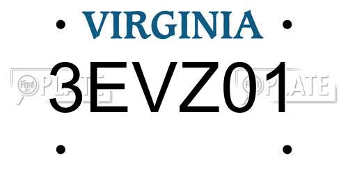3EVZ01 Virginia License Plate