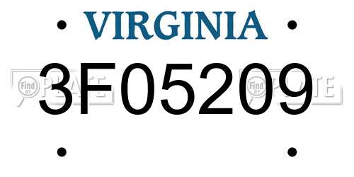 3F05209 Virginia License Plate