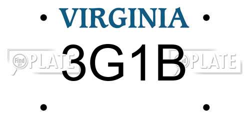 3G1B Virginia License Plate