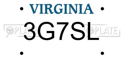 3G7SL Virginia License Plate