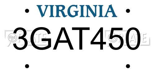 3GAT450 Virginia License Plate