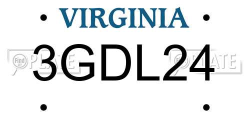 3GDL24 Virginia License Plate