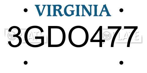 3GDO477 Virginia License Plate