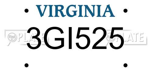 3GI525 Virginia License Plate
