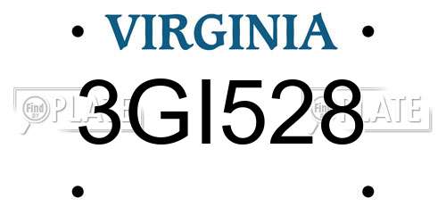 3GI528 Virginia License Plate
