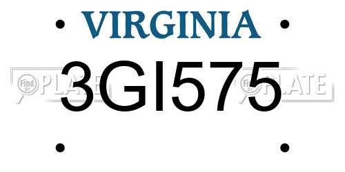 3GI575 Virginia License Plate