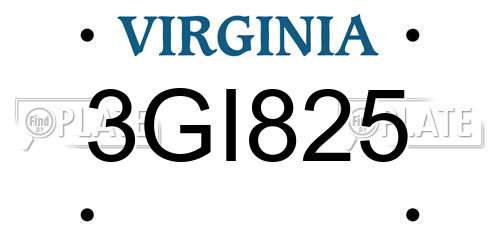 3GI825 Virginia License Plate