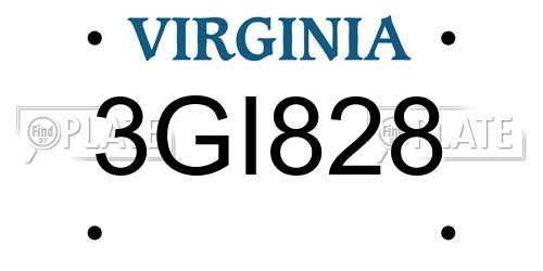 3GI828 Virginia License Plate