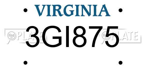 3GI875 Virginia License Plate