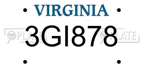 3GI878 Virginia License Plate