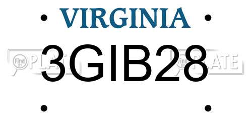 3GIB28 Virginia License Plate