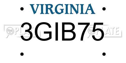 3GIB75 Virginia License Plate