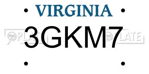 3GKM7 Virginia License Plate