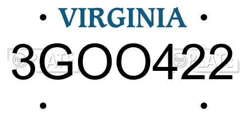 3GOO422 Virginia License Plate
