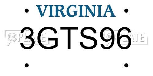 3GTS96 Virginia License Plate