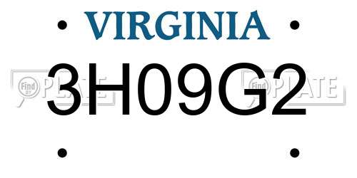 3H09G2 Virginia License Plate