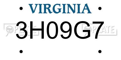 3H09G7 Virginia License Plate