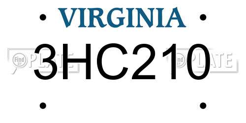 3HC210 Virginia License Plate
