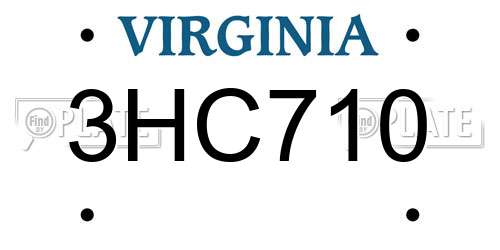 3HC710 Virginia License Plate