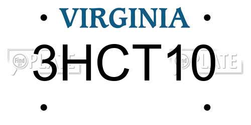 3HCT10 Virginia License Plate