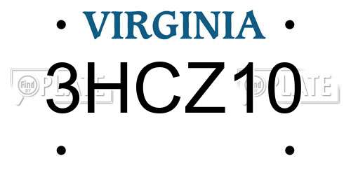 3HCZ10 Virginia License Plate