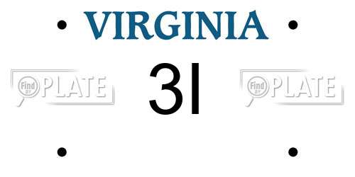 3I Virginia License Plate