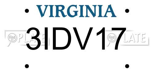 3IDV17 Virginia License Plate