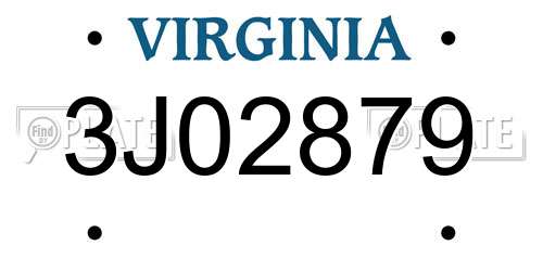 3J02879 Virginia License Plate