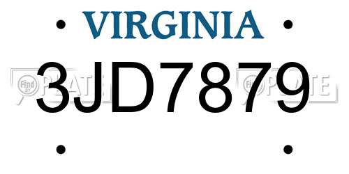 3JD7879 Virginia License Plate