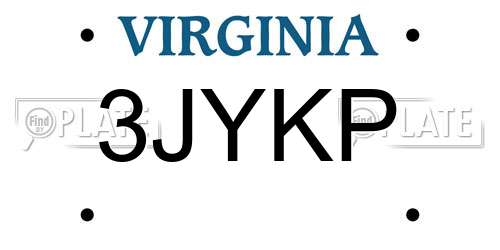 3JYKP Virginia License Plate