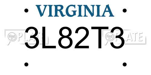 3L82T3 Virginia License Plate