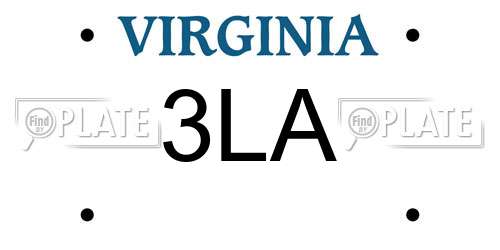 3LA Virginia License Plate